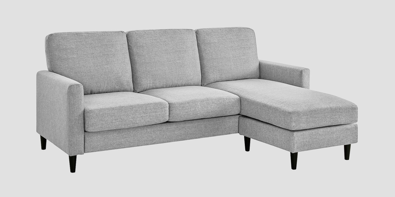 Romie Fabric LHS Sectional Sofa (2+Lounger) In Lit Grey Colour - Febonic Living