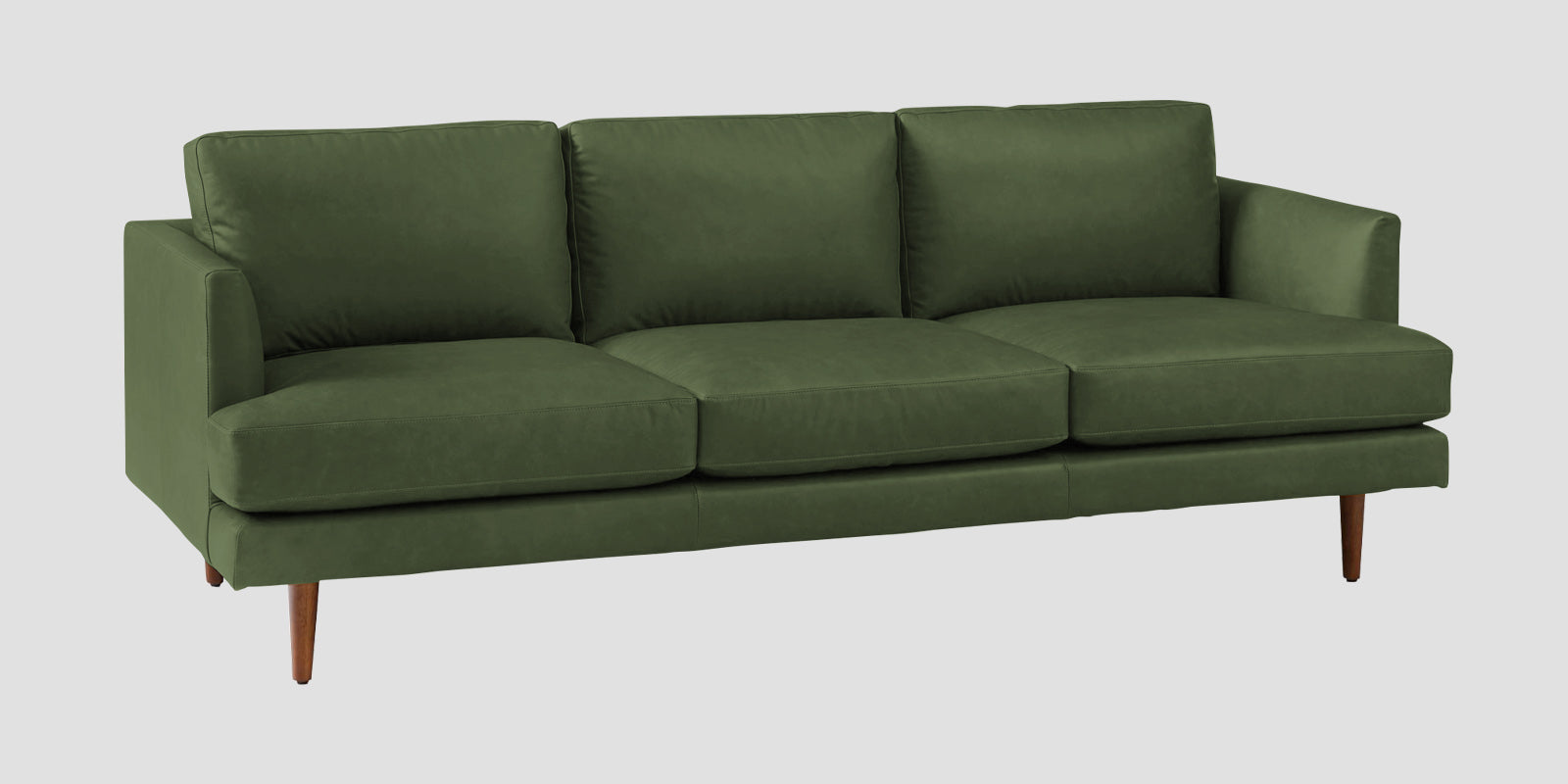 Sterio Leatherette 3 Seater Sofa In Moss Green Colour - Febonic Living