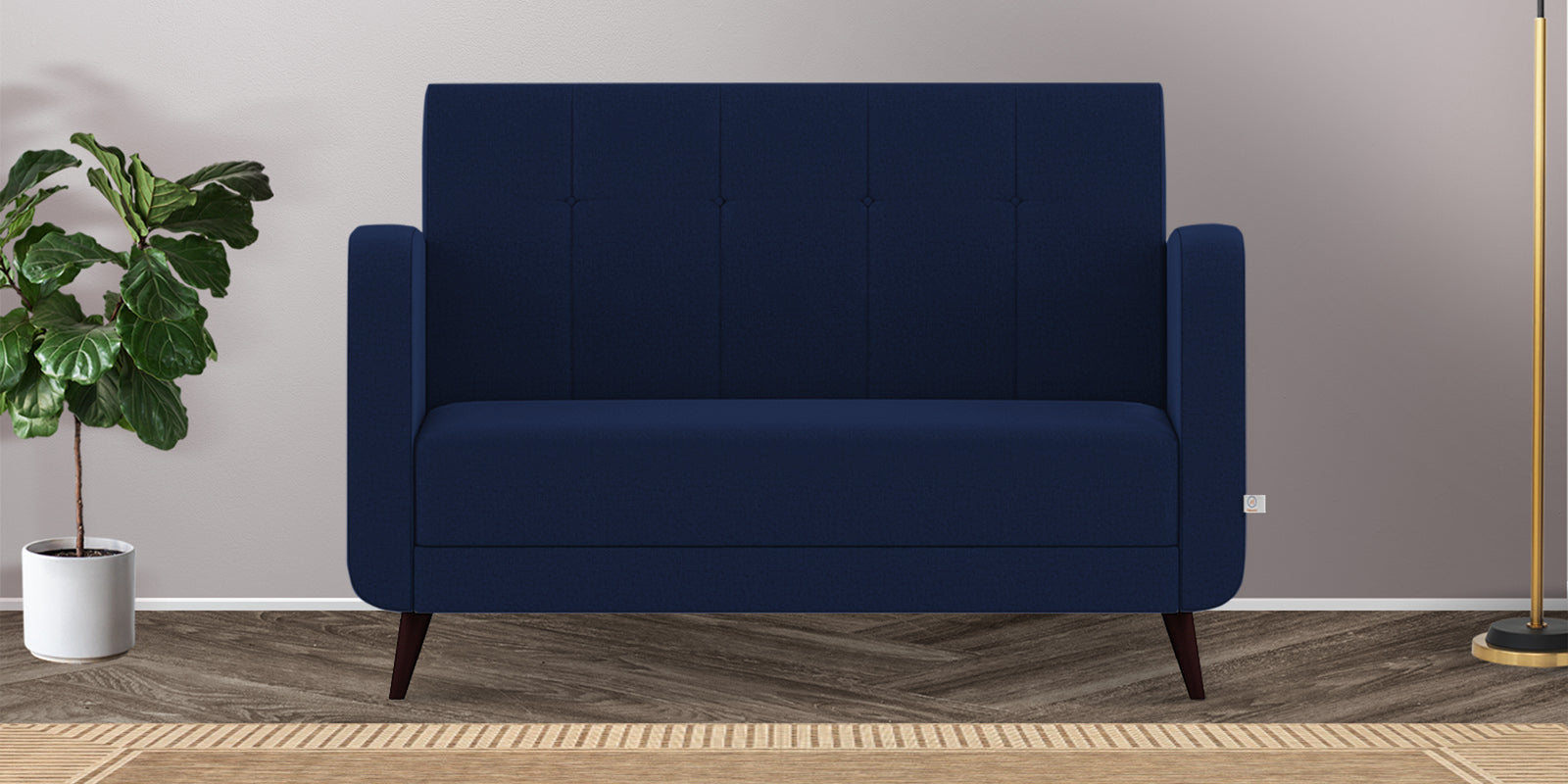 Wiki Velvet 2 Seater Sofa In Indigo Blue Colour - Febonic Living