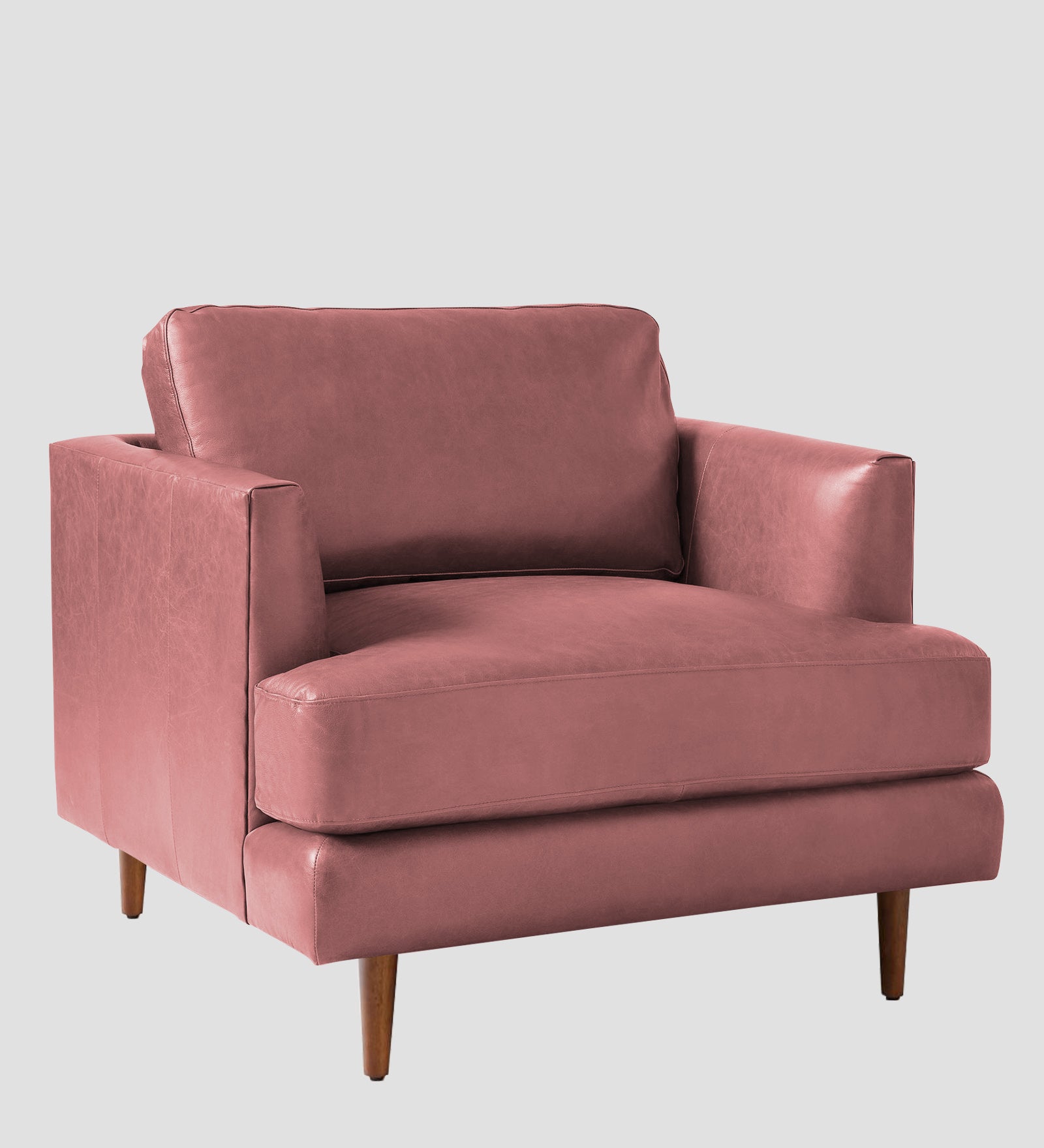 Sterio Leatherette 1 Seater Sofa In Light Pink Colour - Febonic Living