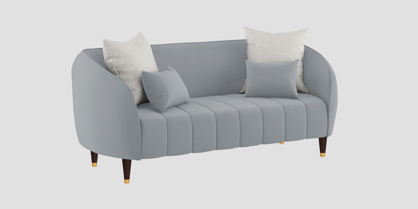 Hairo Velvet 2 Seater Sofa In Concrete Grey Colour - Febonic Living