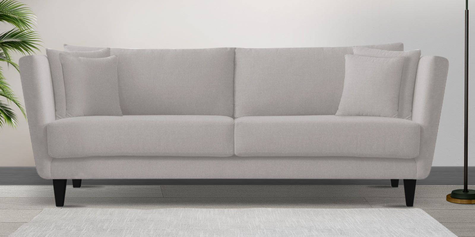 Norway Velvet 3 Seater Sofa In Concrete Grey Colour - Febonic Living
