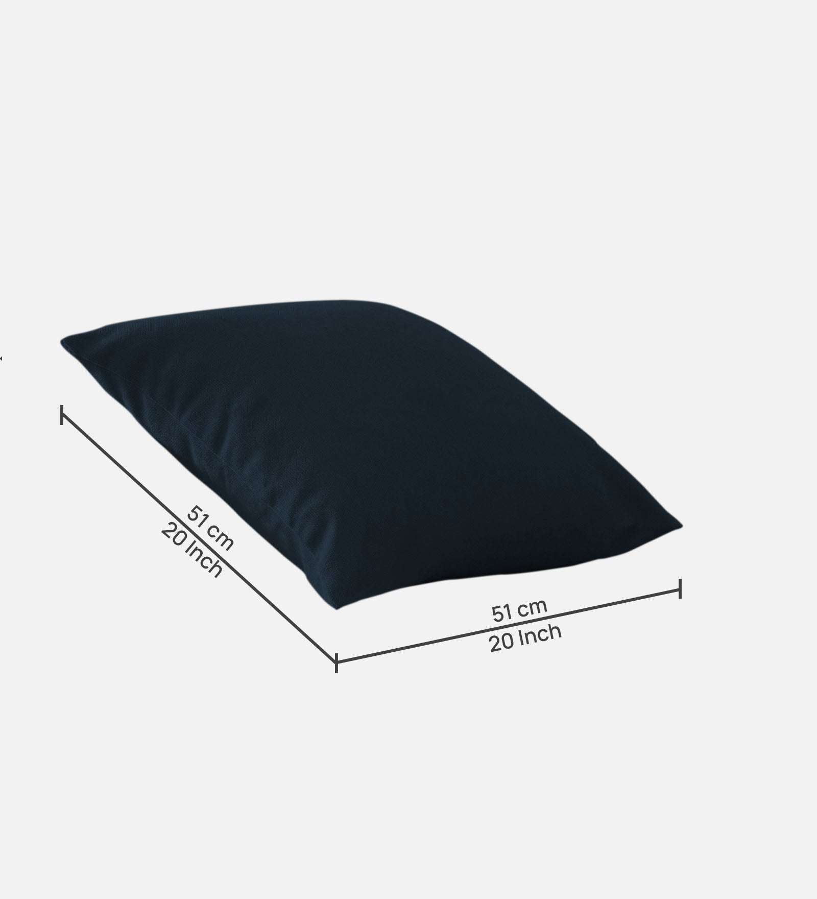 Kaya Fabric (20x20in) Sofa Pillows In Denim Blue Colour (Pack of 2) - Febonic Living