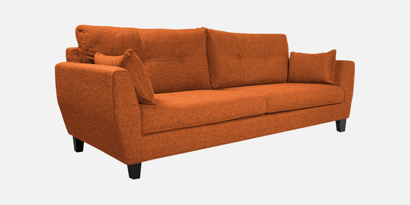 Mario Fabric 3 Seater Sofa In Vivid Orange Colour - Febonic Living
