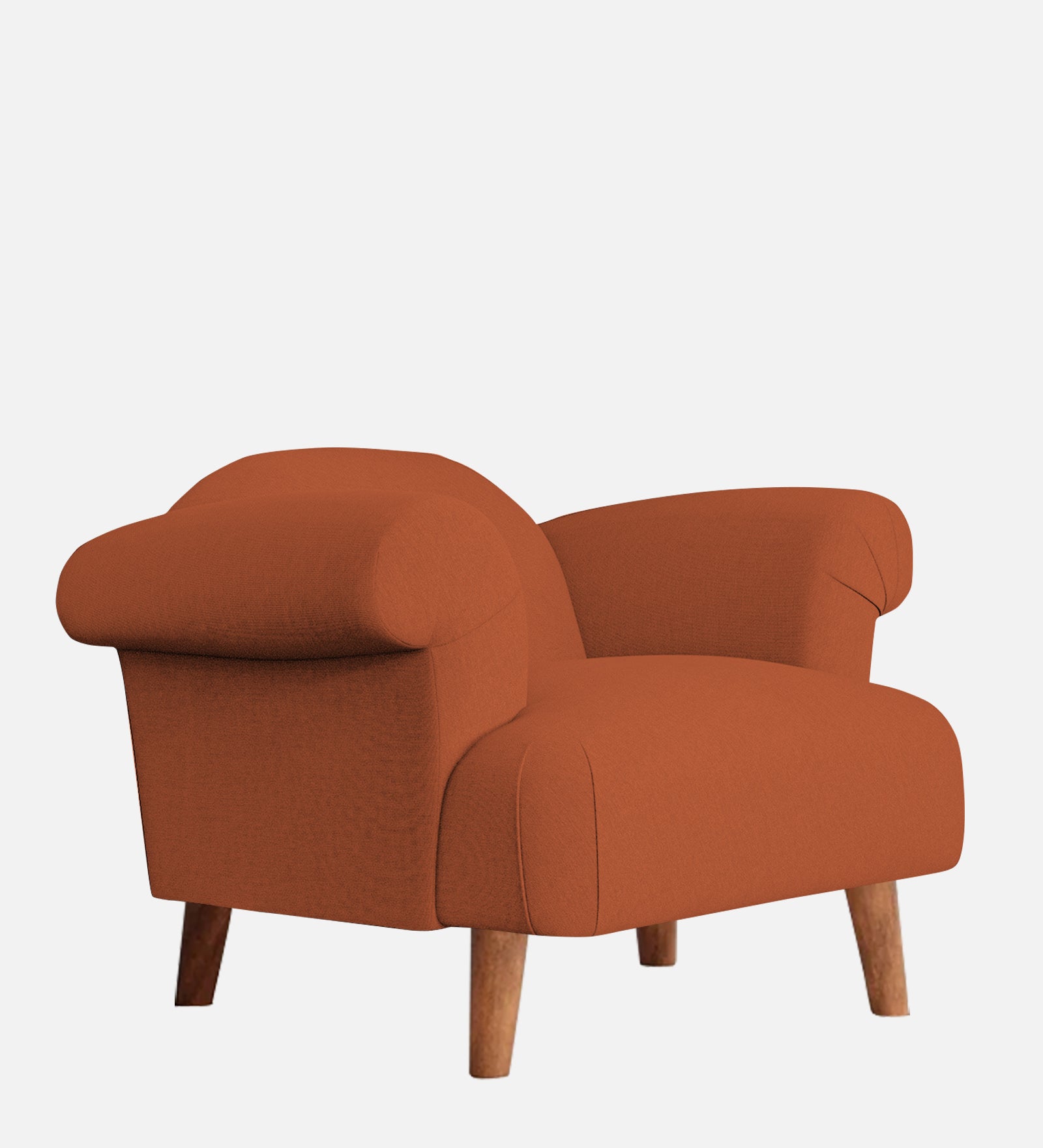 Barber Fabric 1 Seater Sofa In Royal Orange Colour - Febonic Living