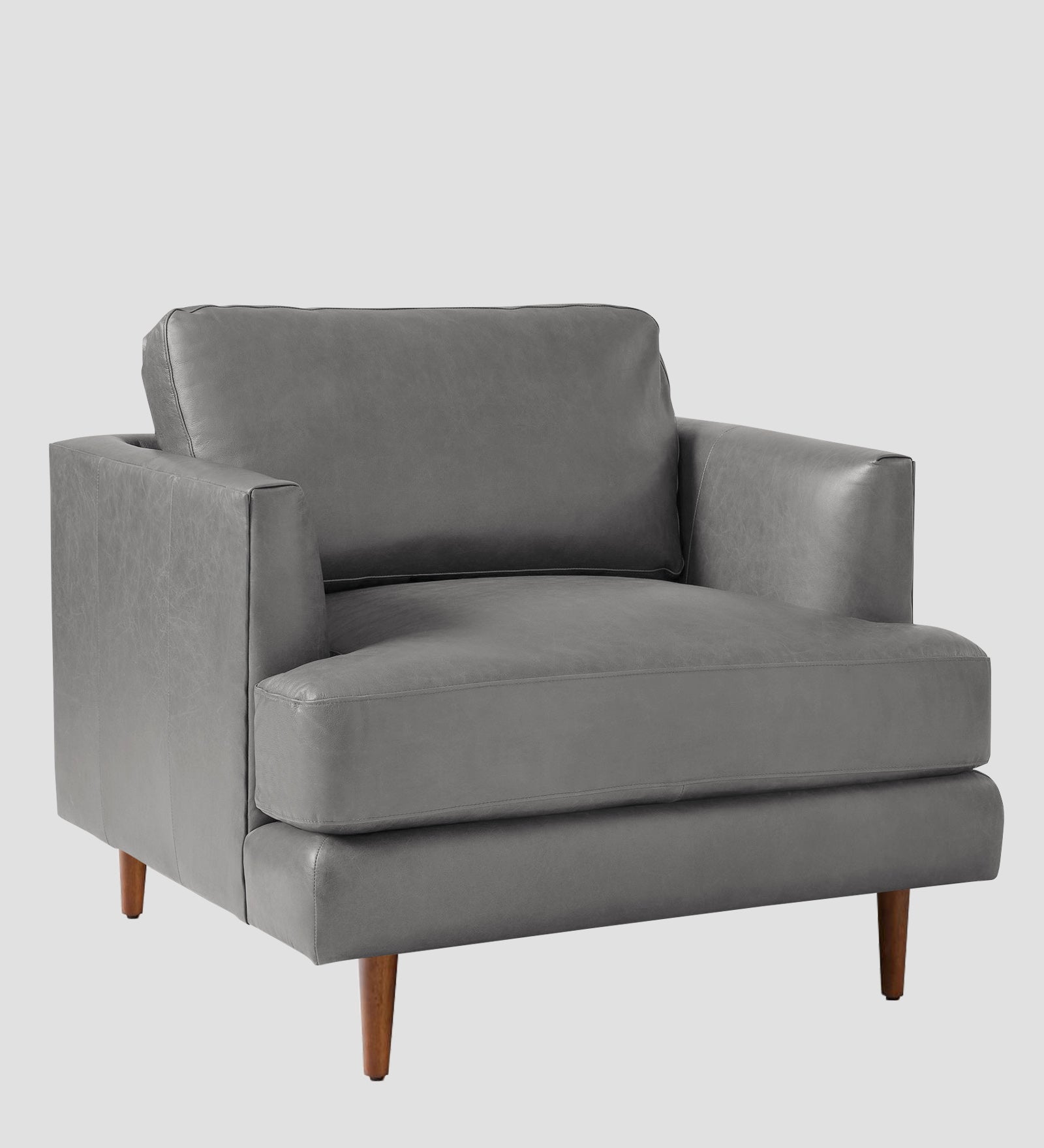 Sterio Leatherette 1 Seater Sofa In Dim Grey Colour - Febonic Living