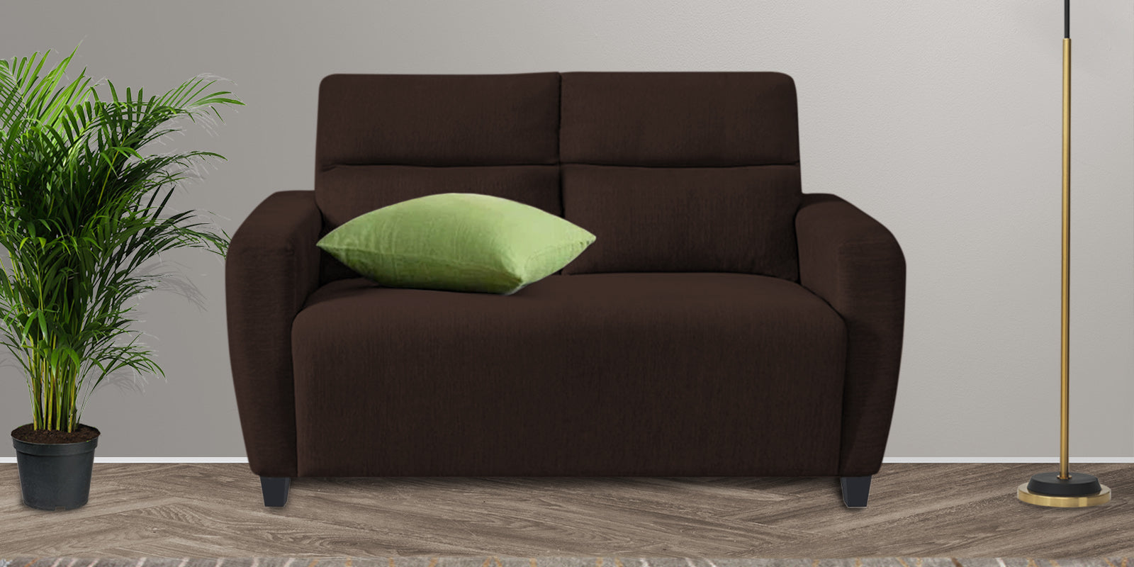 Bakadi Fabric 2 Seater Sofa in Coffee brown Colour