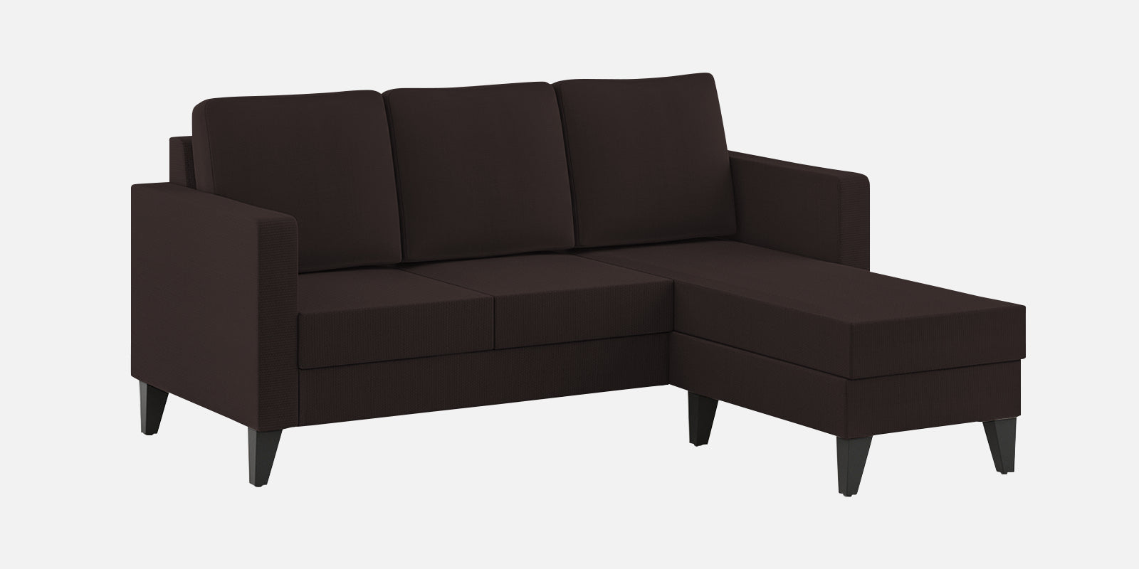 Nori Fabric LHS Sectional Sofa (2+Lounger) In Dark Brown Colour - Febonic Living