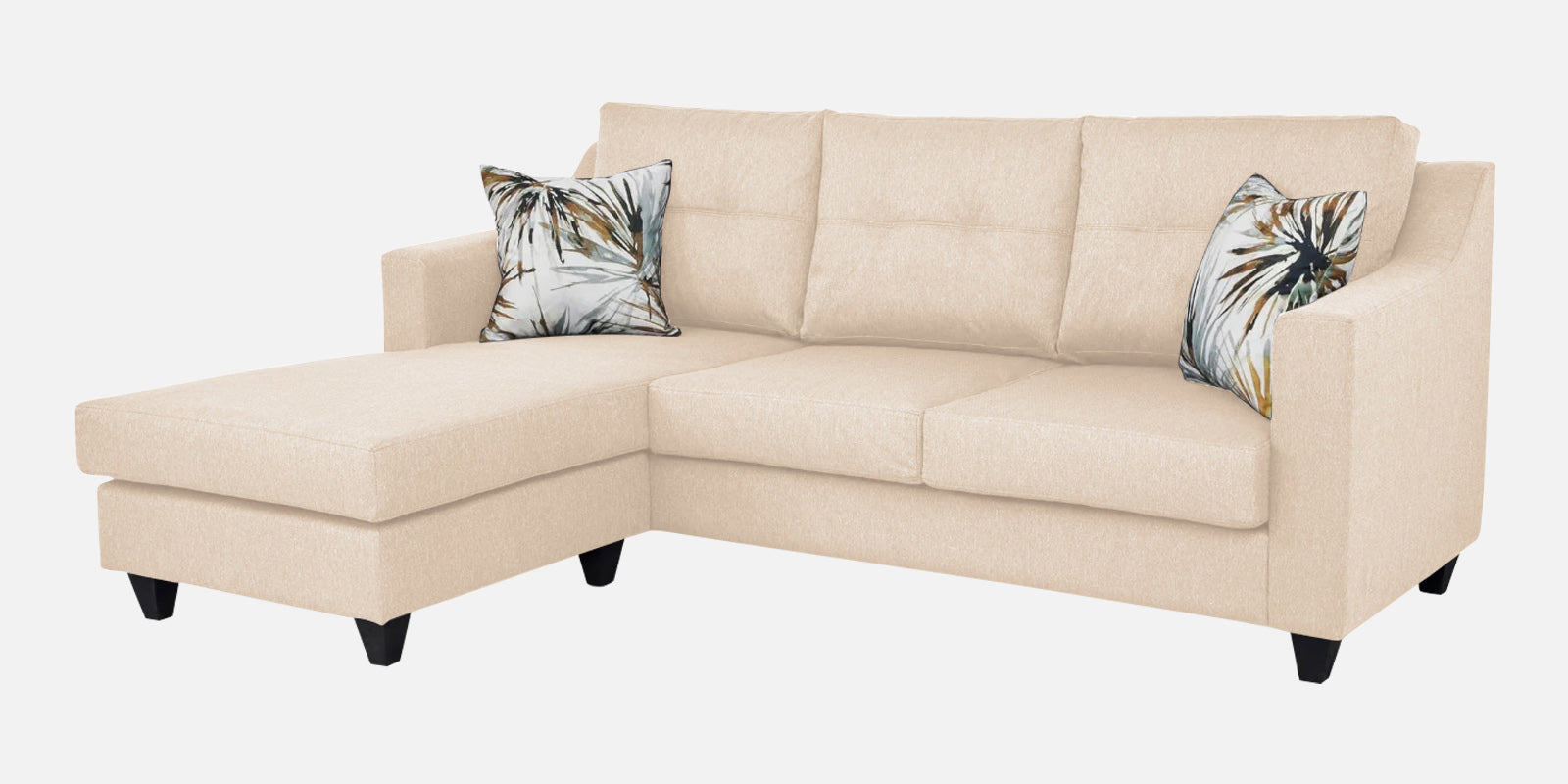 Welly Fabric RHS Sectional Sofa (2+Lounger) In Woom Beige Colour - Febonic Living