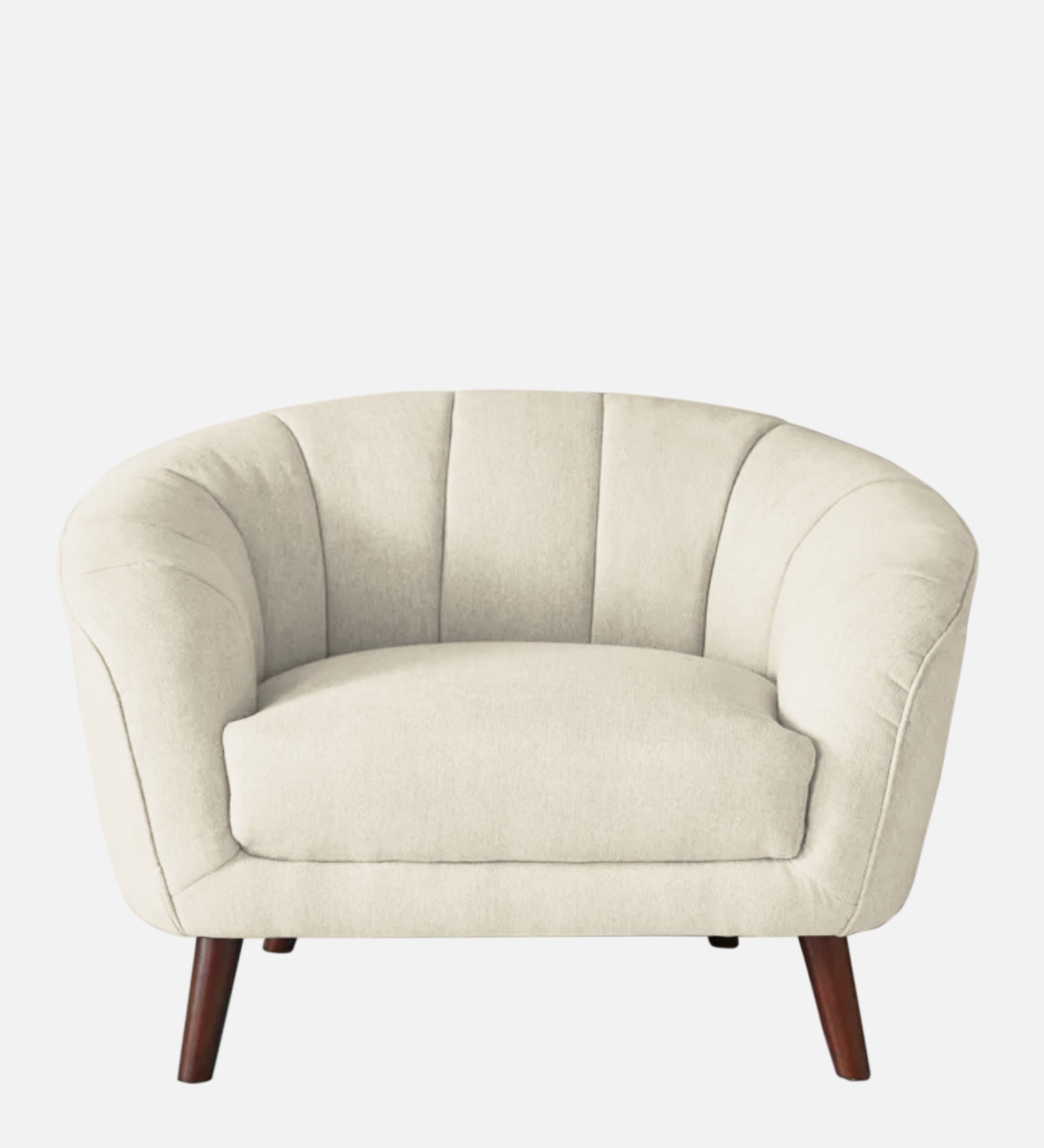 Benjamin Fabric 1 Seater Sofa In Ivory Cream Colour - Febonic Living