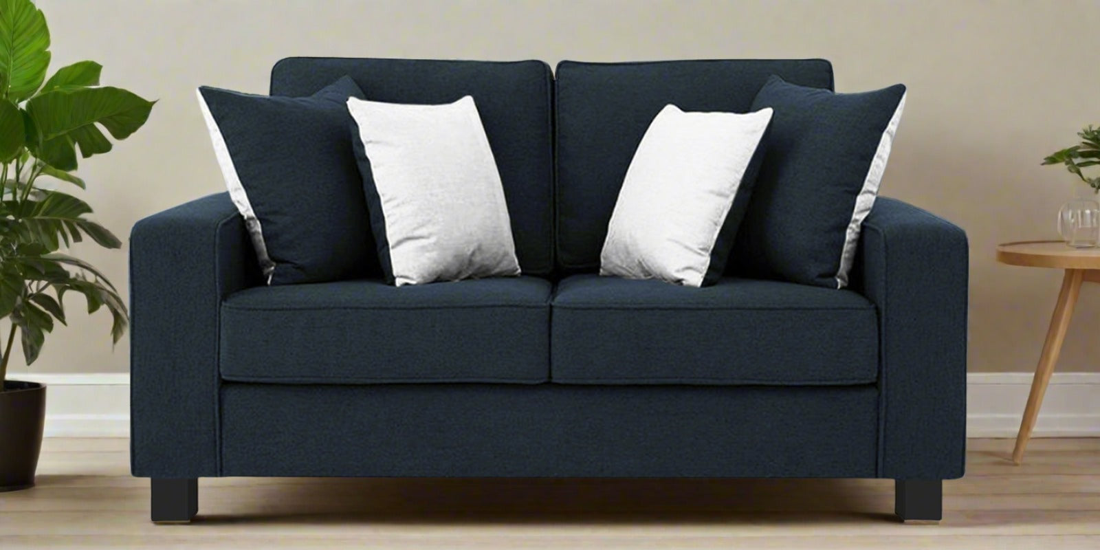 Ladybug Fabric 2 Seater Sofa In Denim Blue Colour - Febonic Living