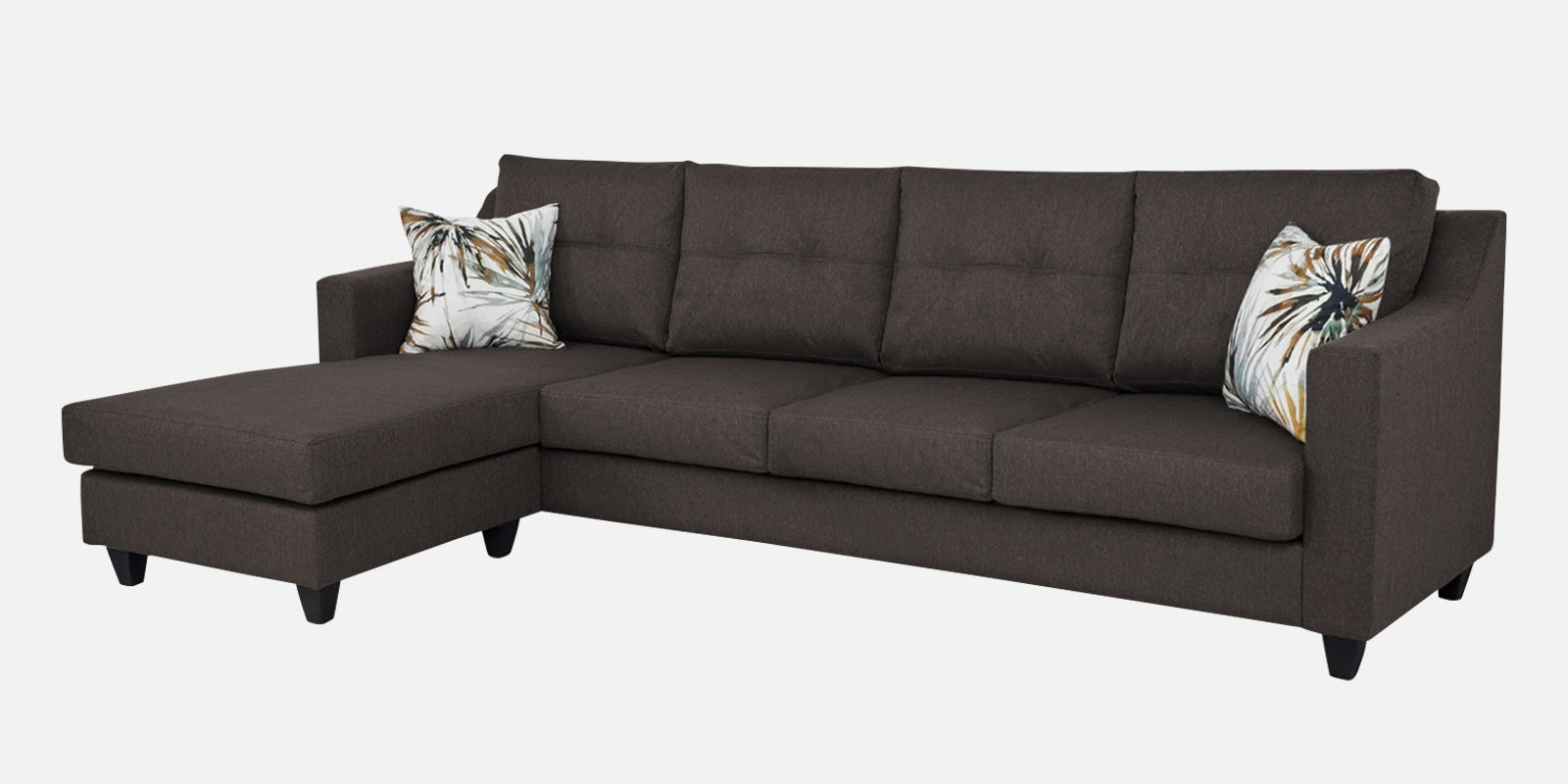 Welly Fabric Rhs Sectional Sofa 3 Lounger In Caspa Brown Colour - Febonic Living