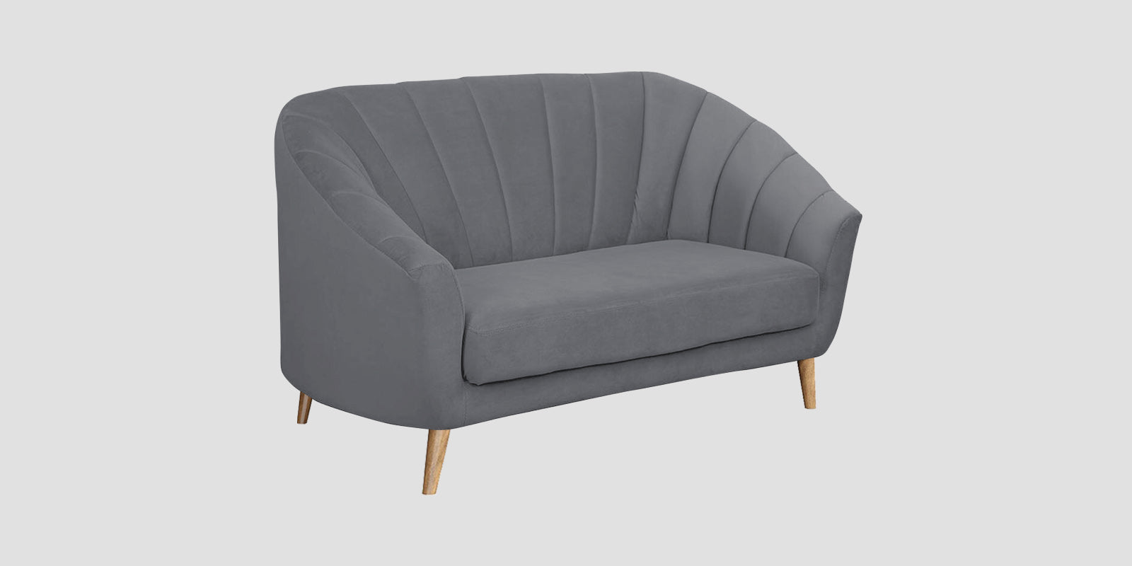 Kaylee Velvet 2 Seater Sofa In Pubble Grey Colour - Febonic Living