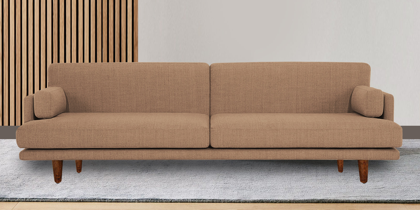 Ricky Fabric 3 Seater Sofa In Cosmic Beige Colour - Febonic Living