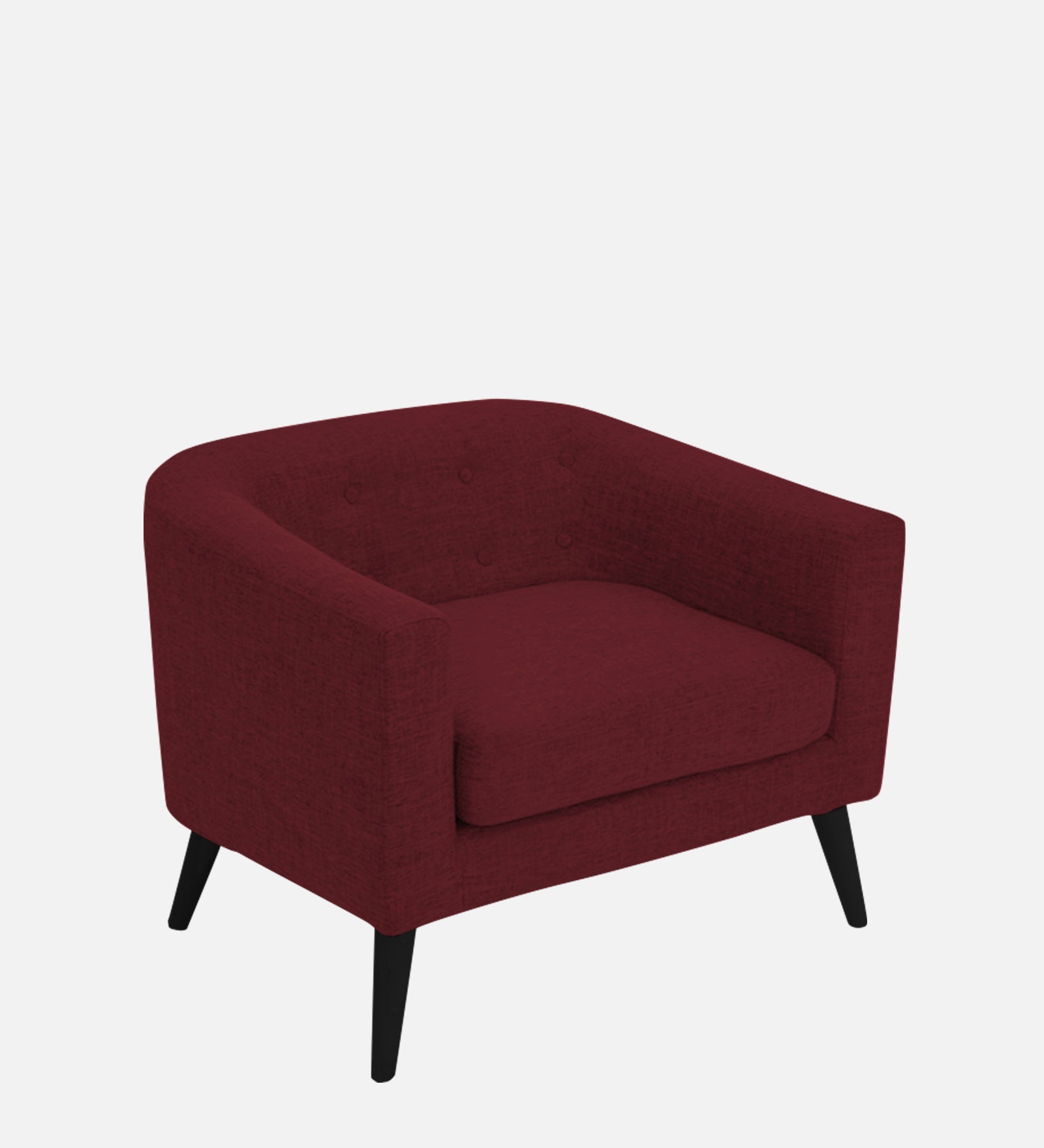 Casper Fabric 1 Seater Sofa In Blood Maroon Colour - Febonic Living