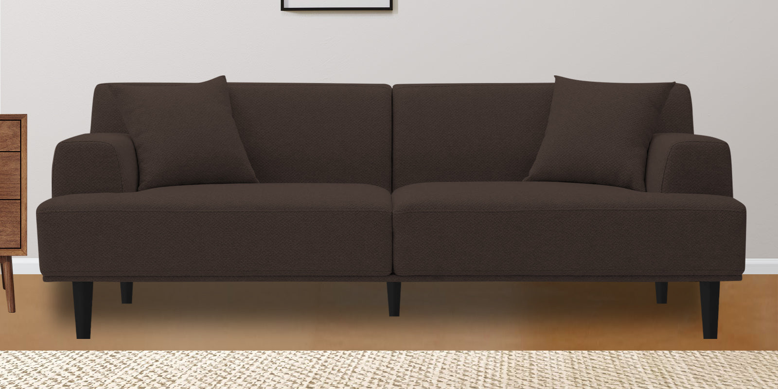Cobby Fabric 3 Seater Sofa In Coco Brown Colour - Febonic Living