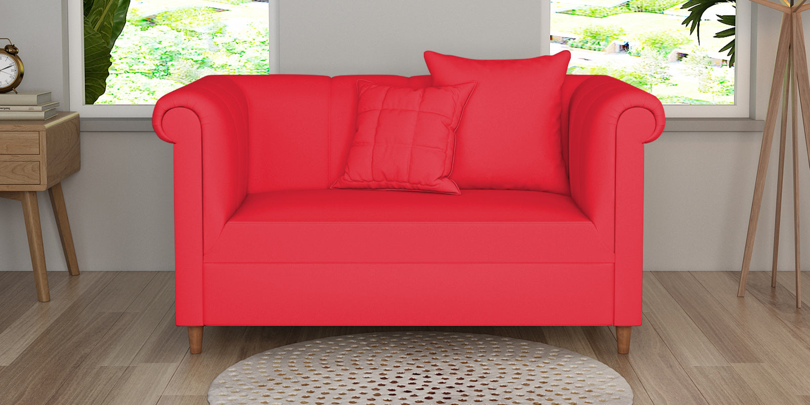 Rubi Velvet 2 Seater Sofa in Ox Blood Maroon Colour