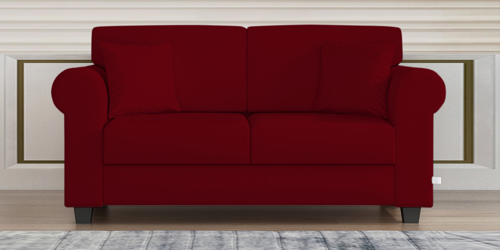 Numonk Velvet 2 Seater Sofa In Cherry Red Colour - Febonic Living