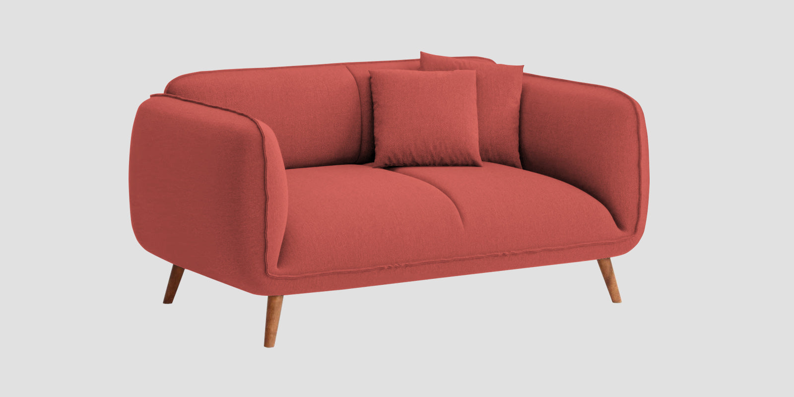 Zia Fabric 2 Seater Sofa In Salmon Pink Colour - Febonic Living