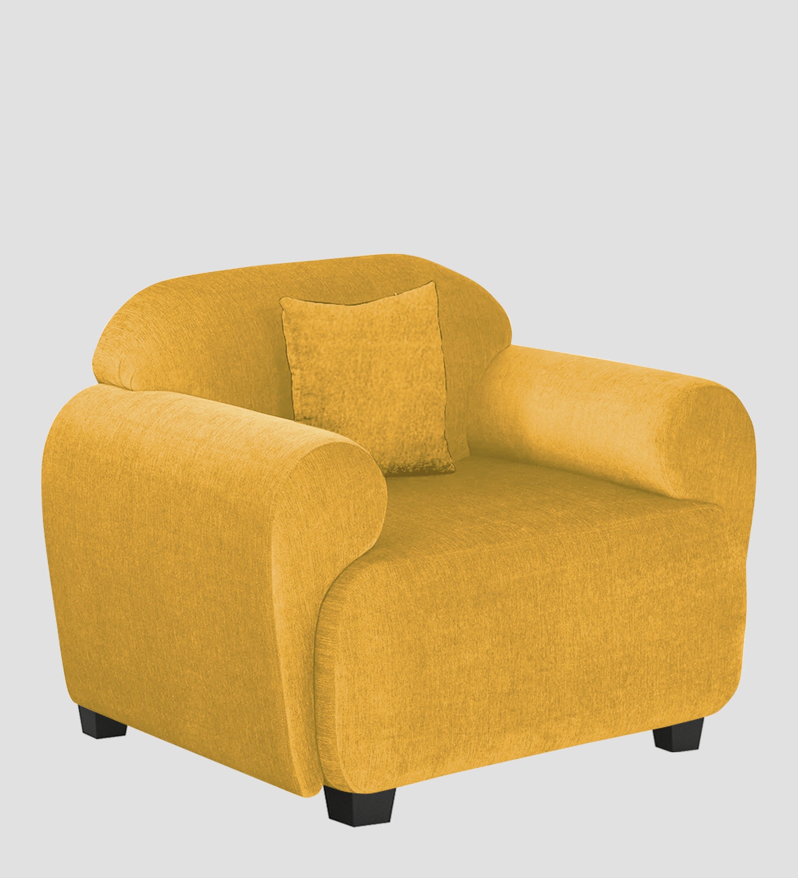 Apollo Fabric 1 Seater Sofa Bold Yellow Colour - Febonic Living