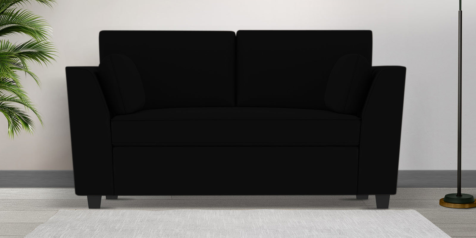 Bristo Velvet 2 Seater Sofa In Adam Black Colour - Febonic Living