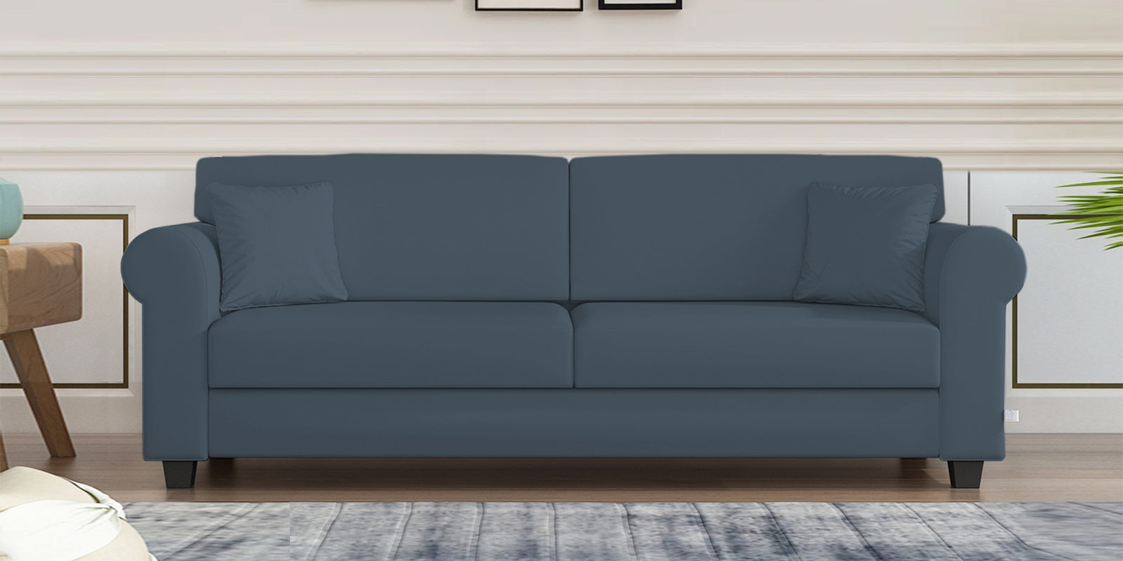 Numonk Velvet 3 Seater Sofa In Oxford Blue Colour - Febonic Living
