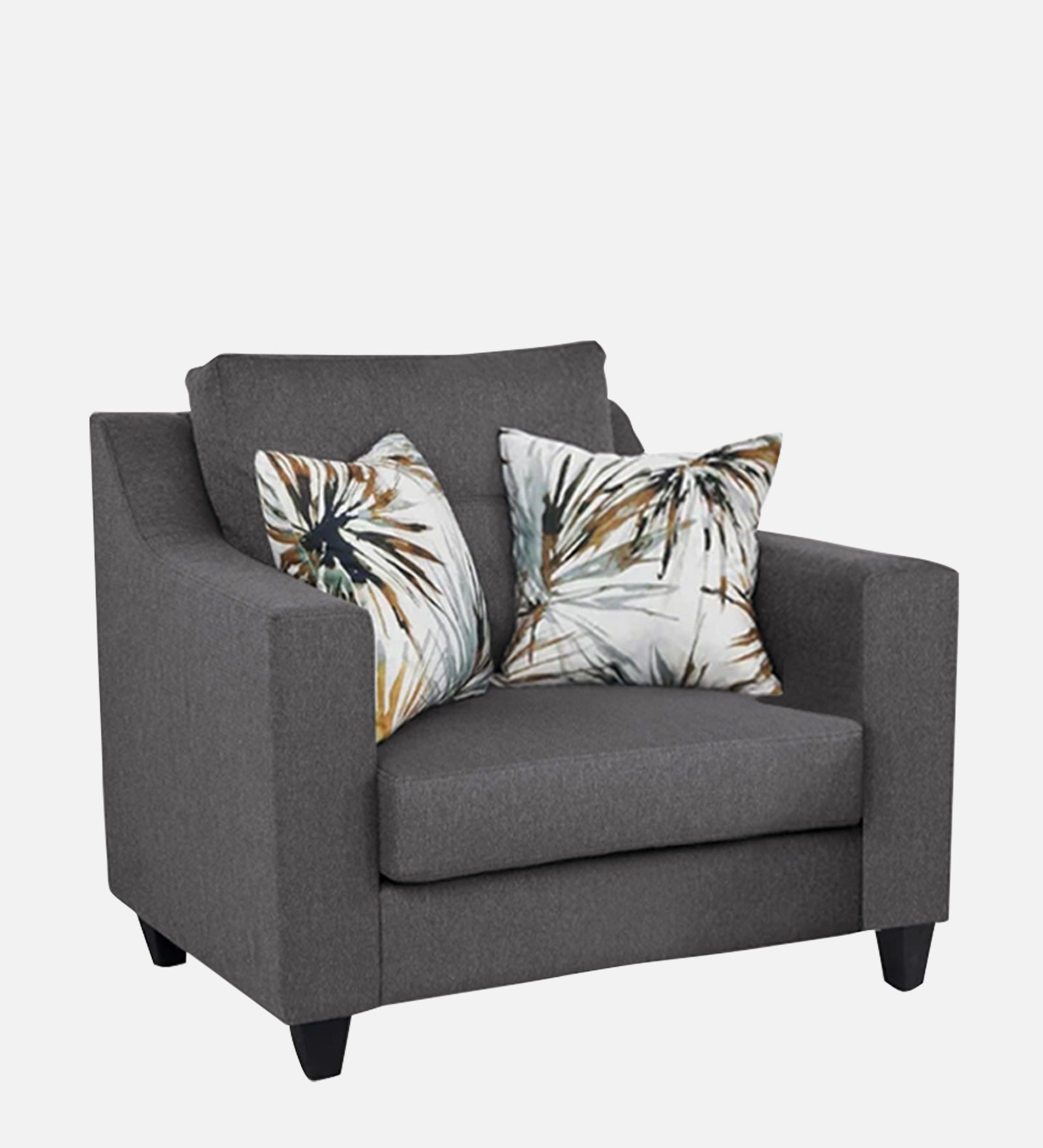 Welly Fabric 1 Seater Sofa In Sudo Grey Colour - Febonic Living