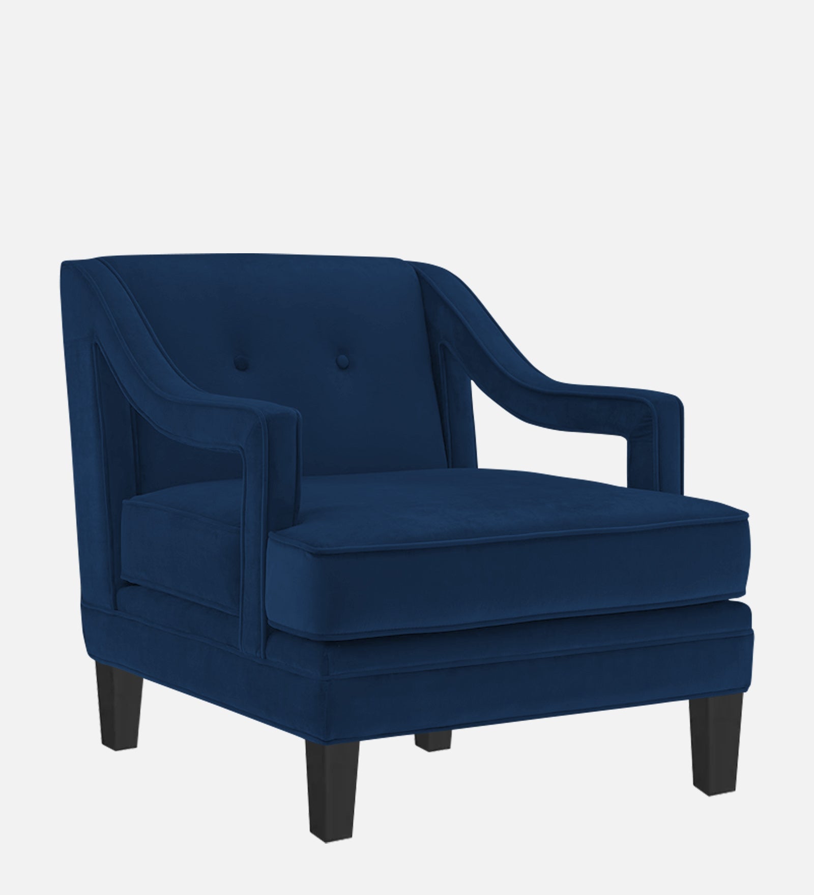 Daffy Velvet 1 Seater Sofa In Imperial Blue Colour - Febonic Living