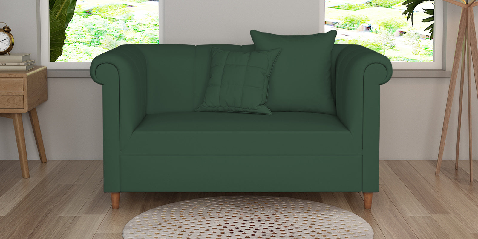 Rubi Velvet 2 Seater Sofa In Amazon Green Colour - Febonic Living