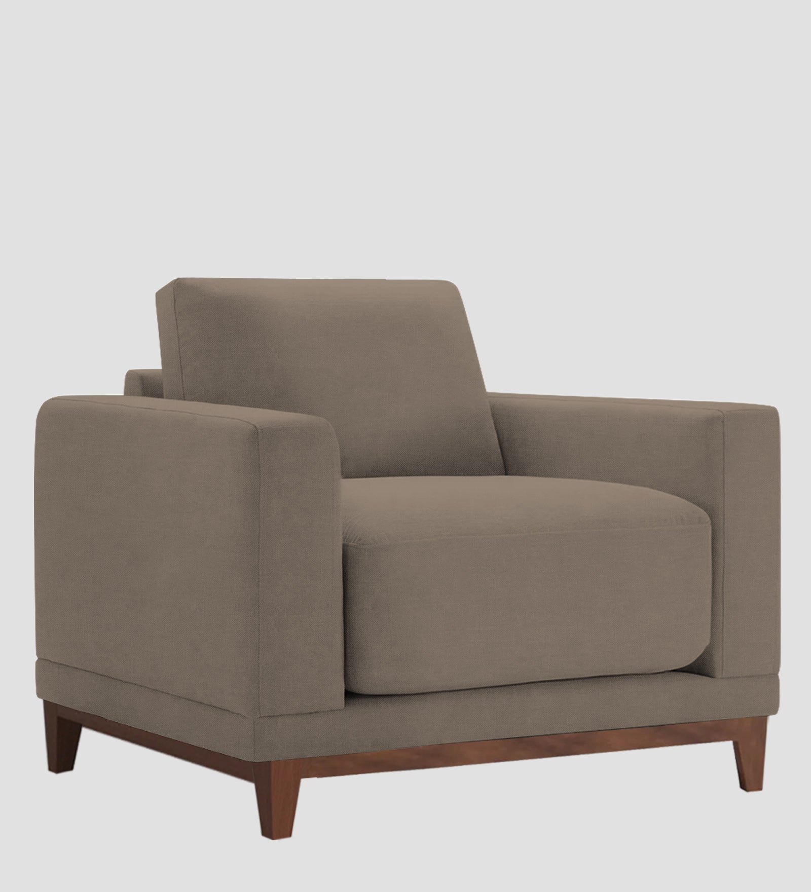 Esha Fabric 1 Seater Sofa In Hazel Beige Colour - Febonic Living