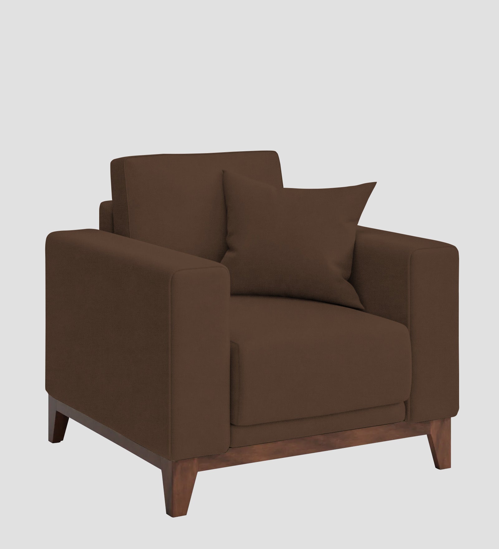Luca Fabric 1 Seater Sofa In Ash Brown Colour - Febonic Living