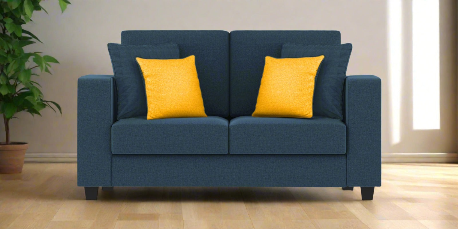 Nabi Fabric 2 Seater Sofa In Light Blue Colour - Febonic Living
