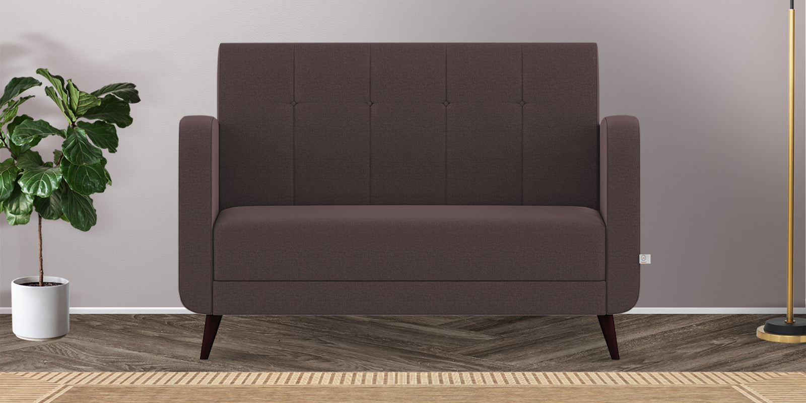 Wiki Velvet 2 Seater Sofa In Mocha Brown Colour - Febonic Living