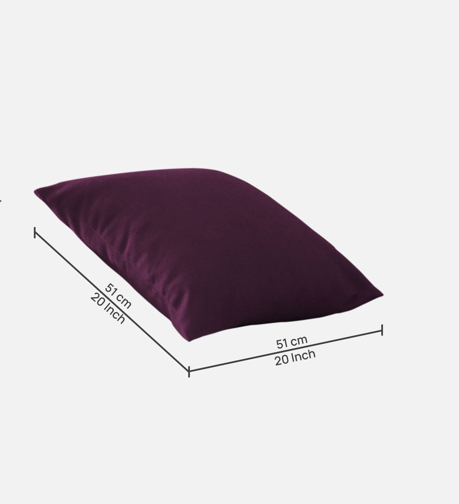 Kaya Fabric (20x20in) Sofa Pillows In Greek Purple Colour (Pack of 2) - Febonic Living