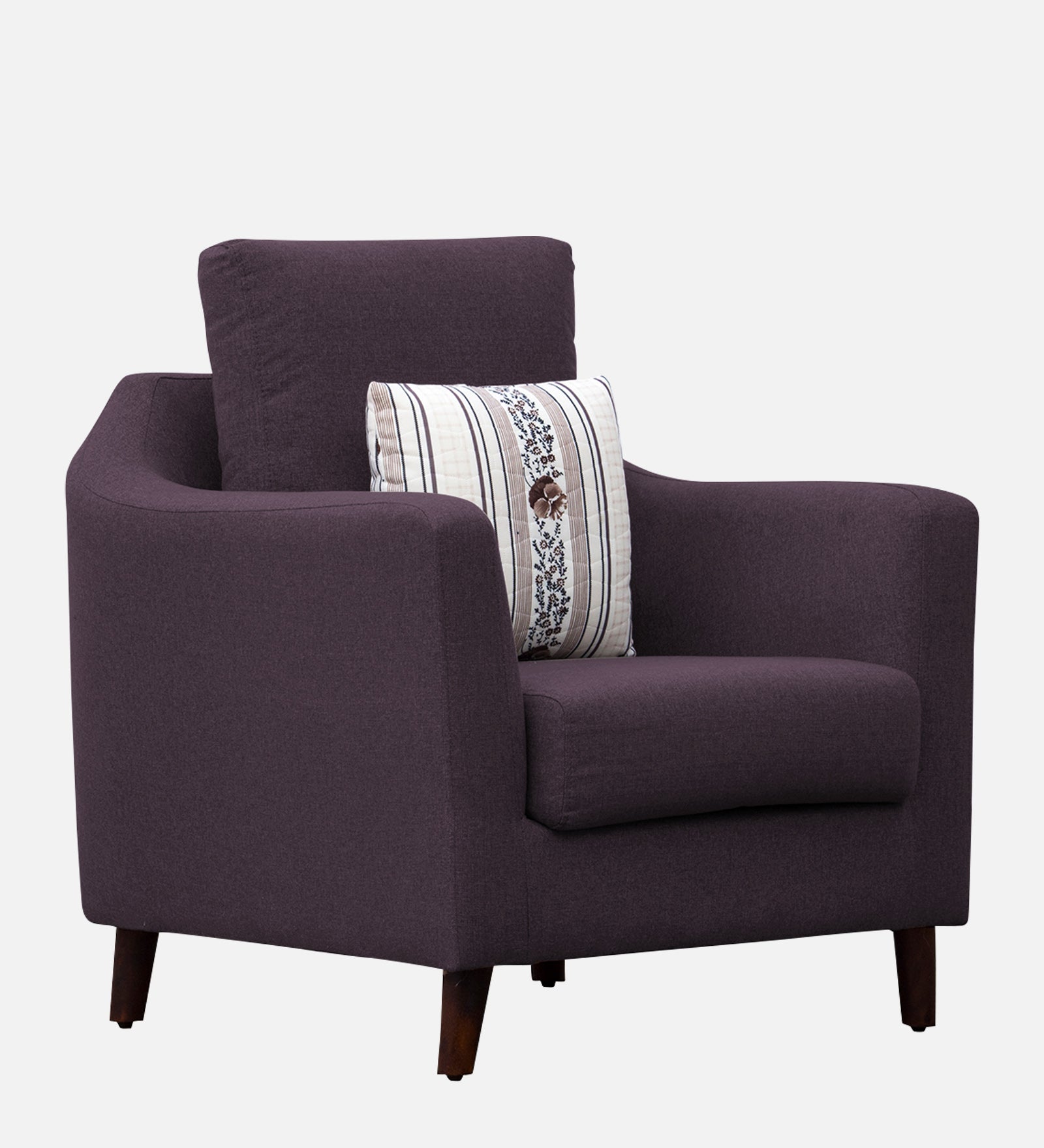 Kevin Fabric 1 Seater Sofa In Greek Purple Colour - Febonic Living