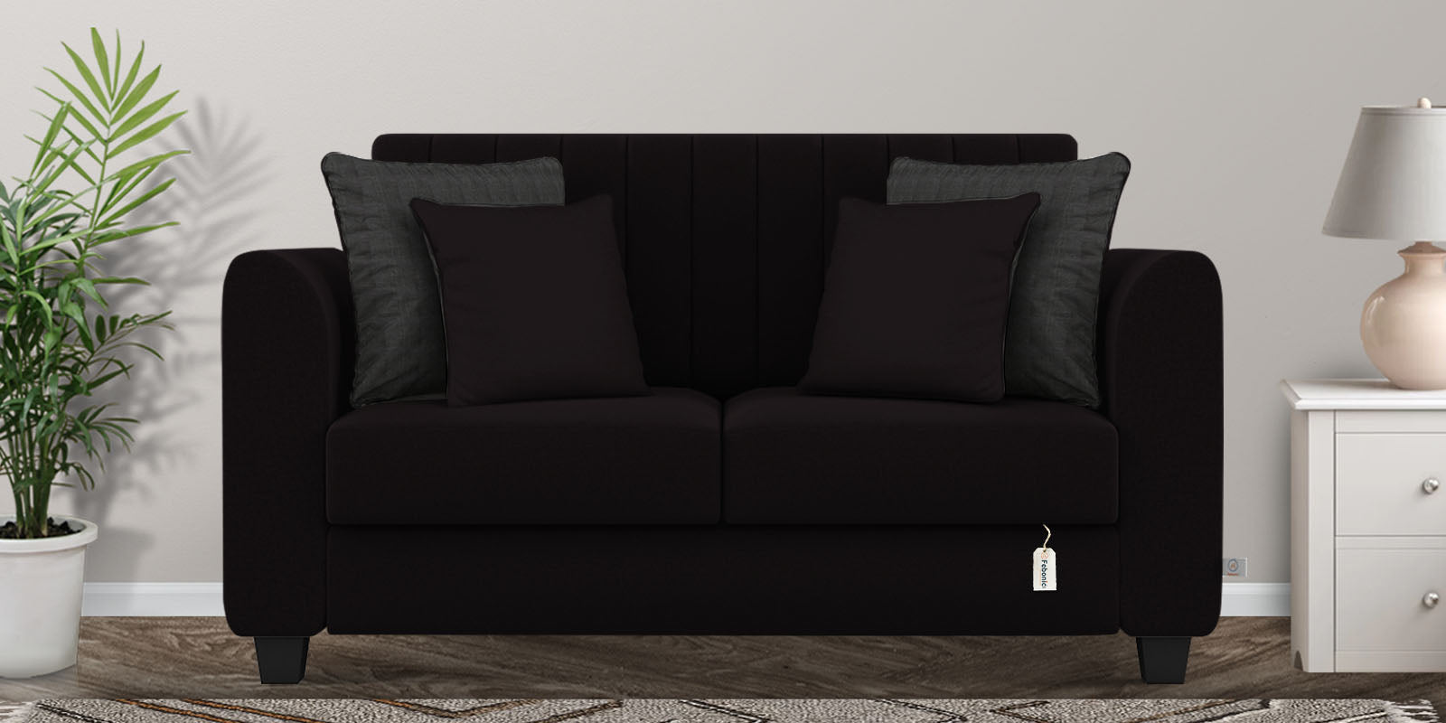 Cosmic Fabric 2 Seater Sofa In Cara Brown Colour - Febonic Living