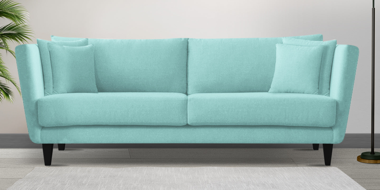 Norway Velvet 3 Seater Sofa In Barmunda Aqua Colour - Febonic Living