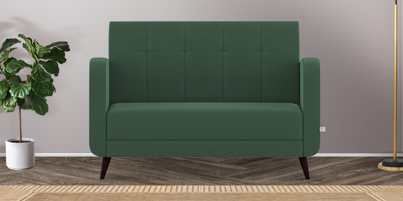 Wiki Velvet 2 Seater Sofa In Amazon Green Colour - Febonic Living