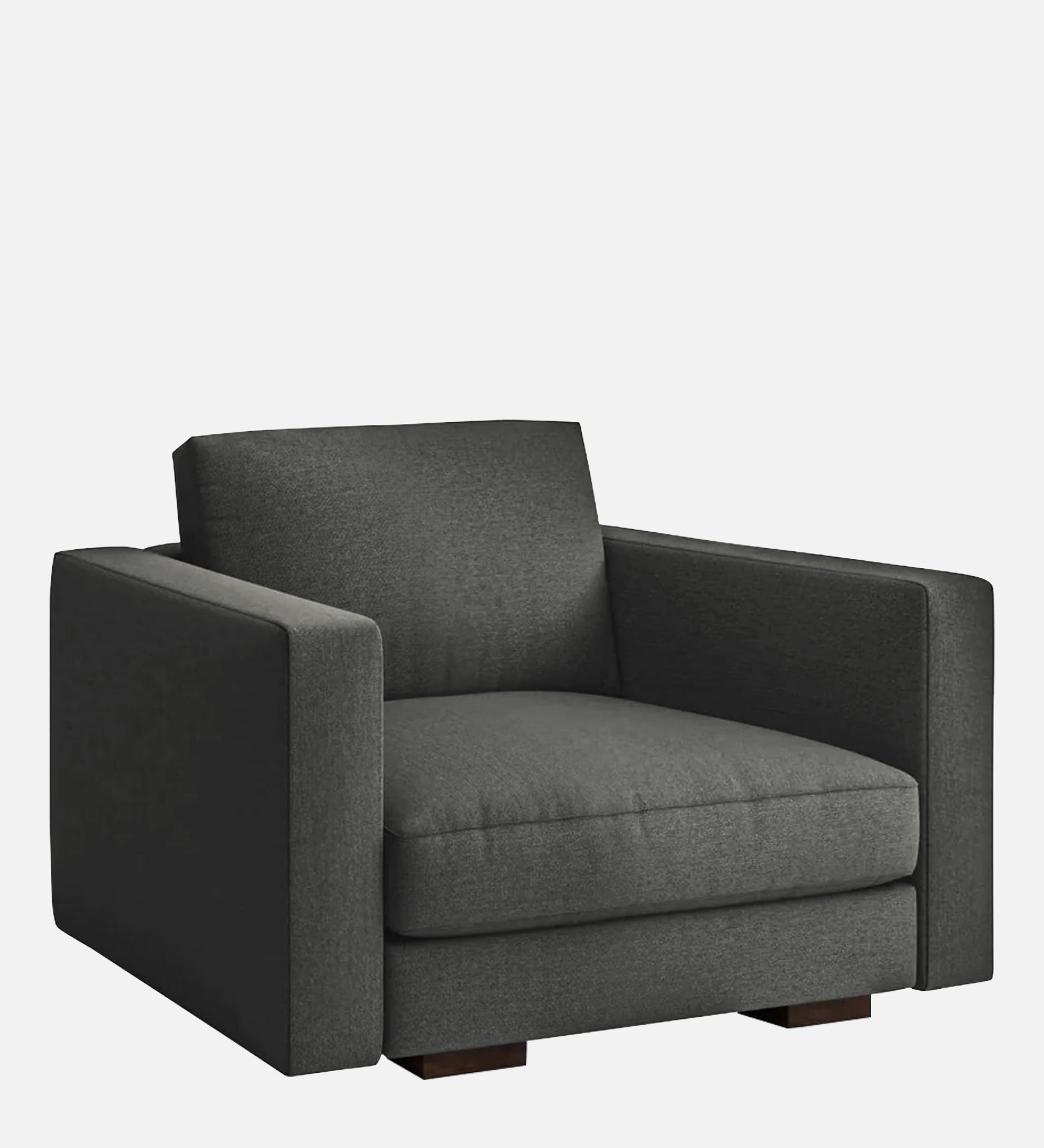 Messy Fabric 1 Seater Sofa In Charcoal Grey Colour - Febonic Living