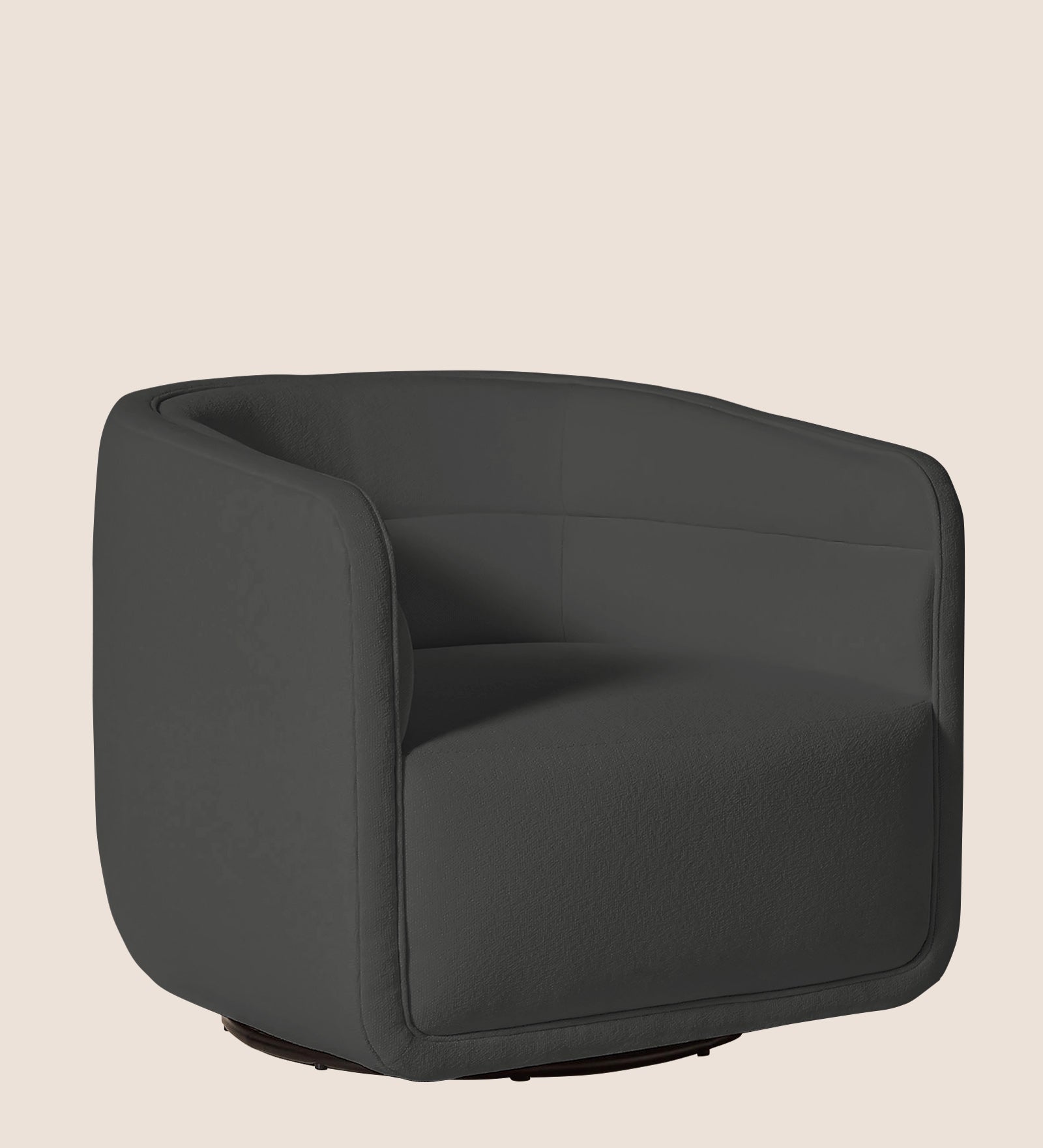 Ria Fabric Swivel Chair in Stone Grey Colour