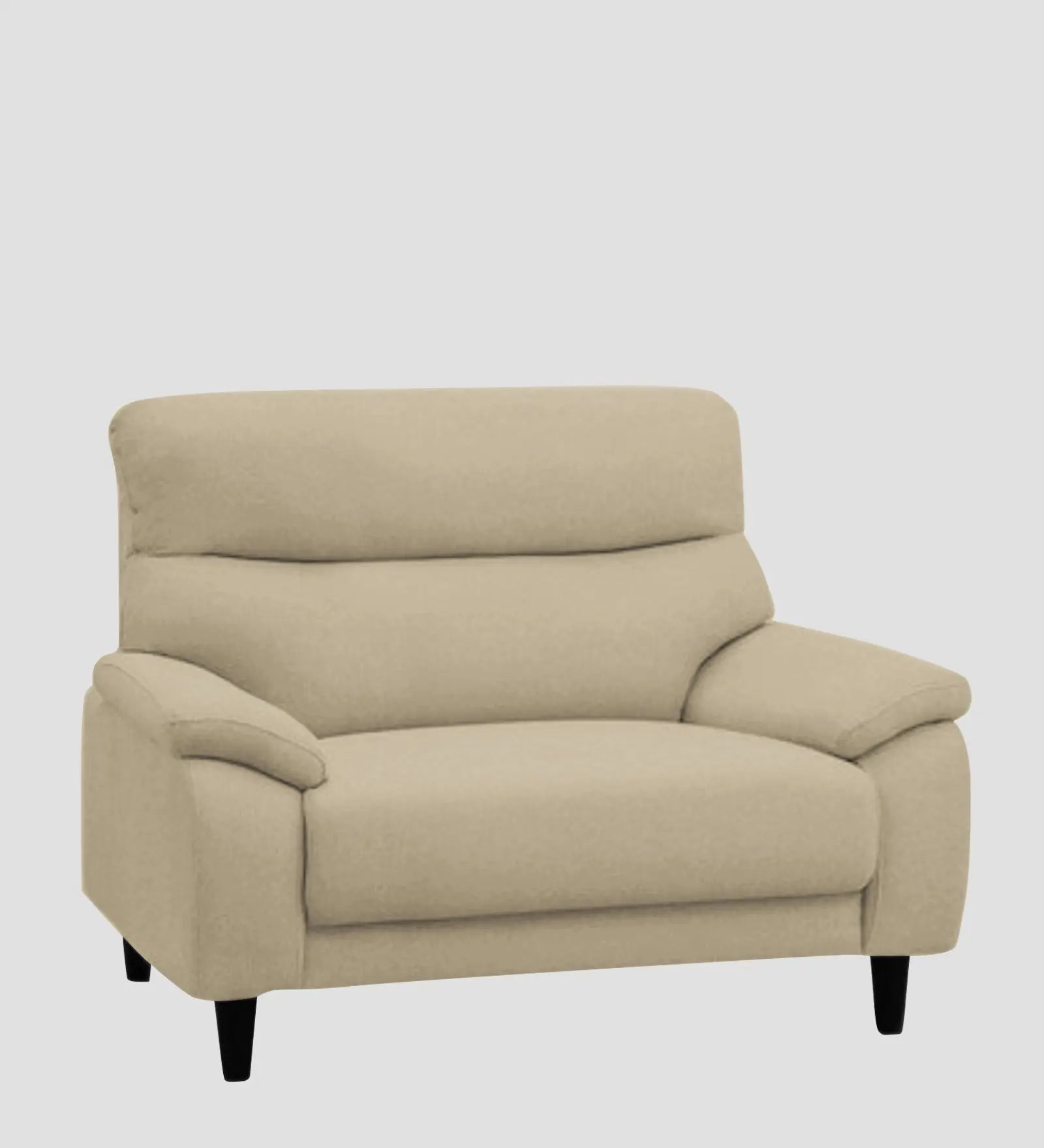 Zibby Fabric 1 Seater Sofa In Cotton Beige Colour Febonic Living