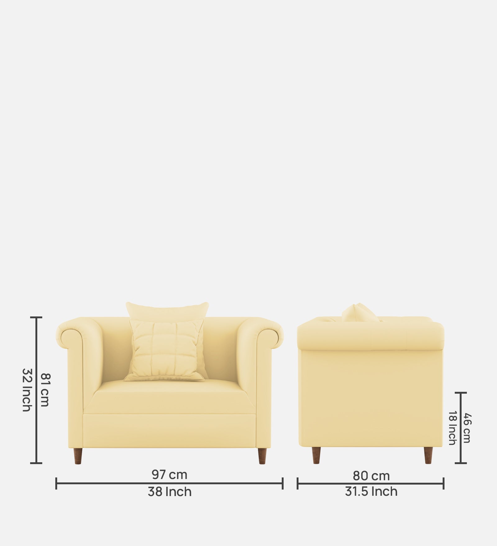Rubi Velvet 1 Seater Sofa In Sandy Beige Colour - Febonic Living