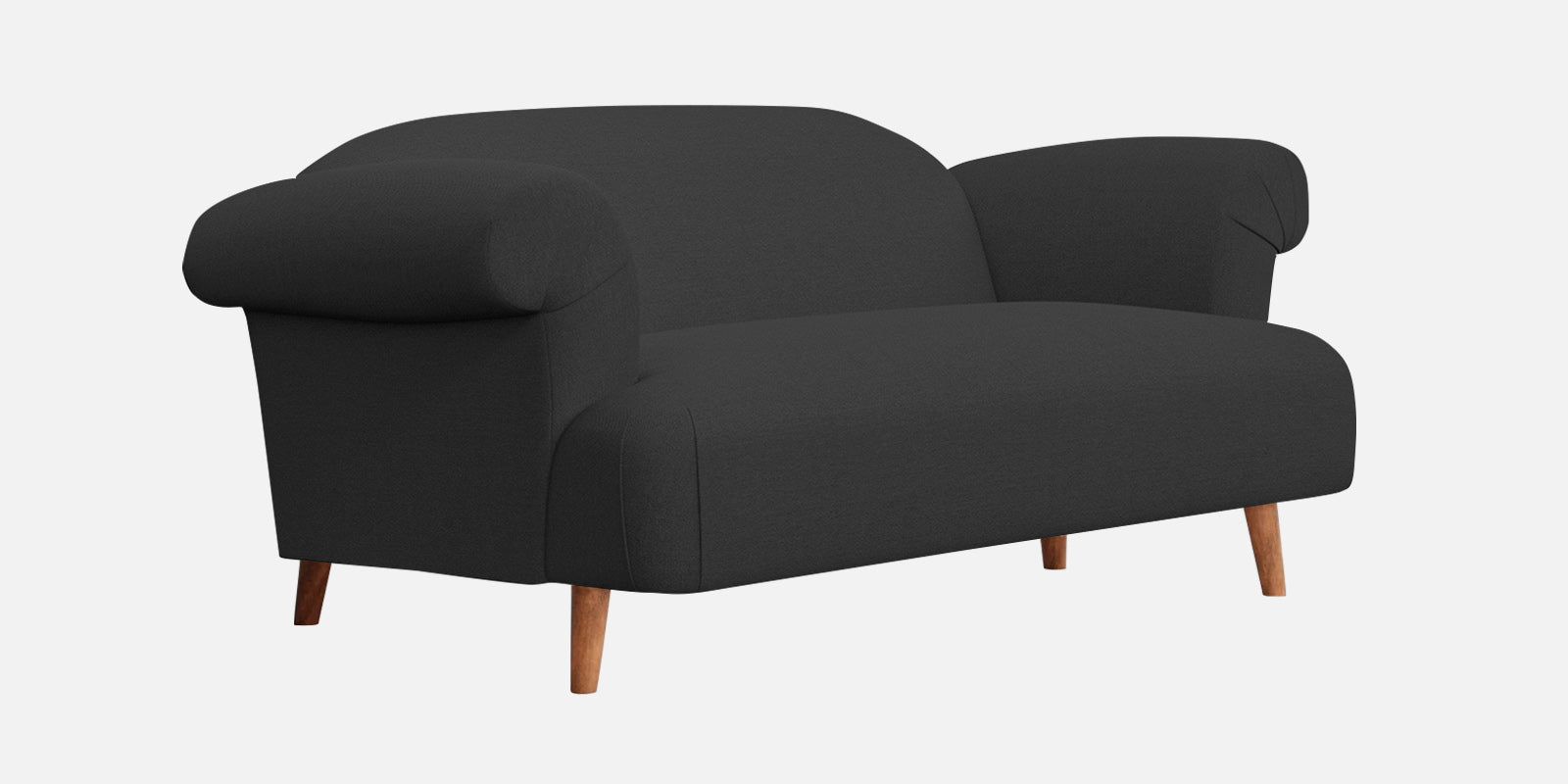 Barber Fabric 2 Seater Sofa In Bitter Black Colour - Febonic Living