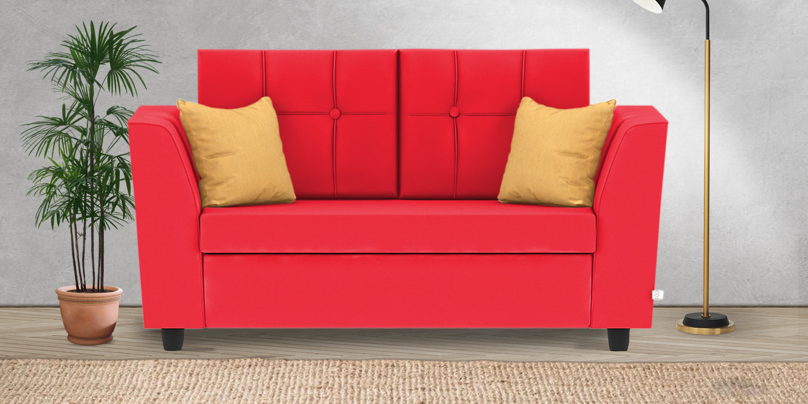 Nestin Velvet 2 Seater Sofa In Ox Blood Maroon Colour - Febonic Living