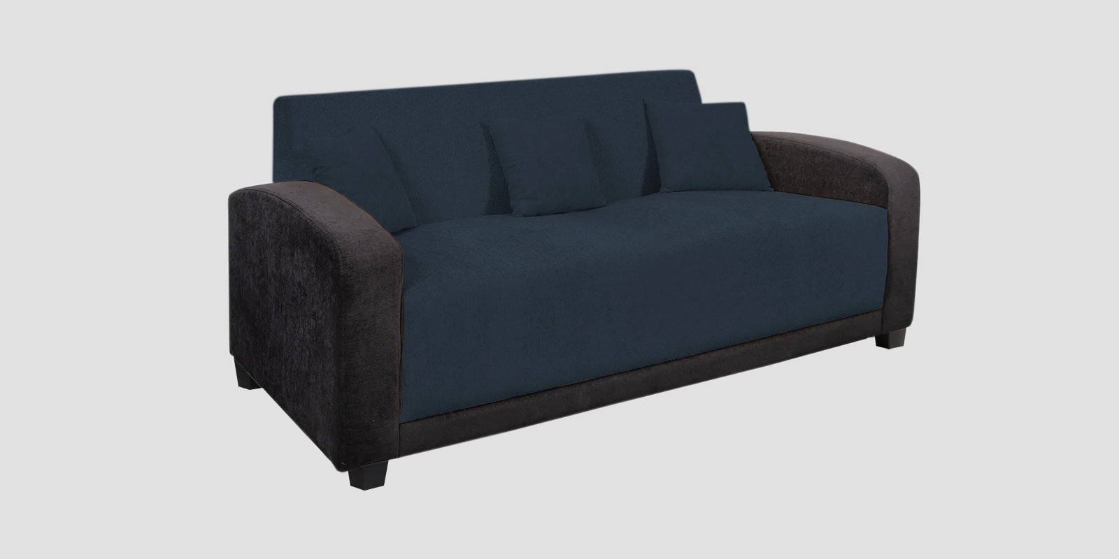 Alex Fabric 3 Seater Sofa In Denim Blue Colour