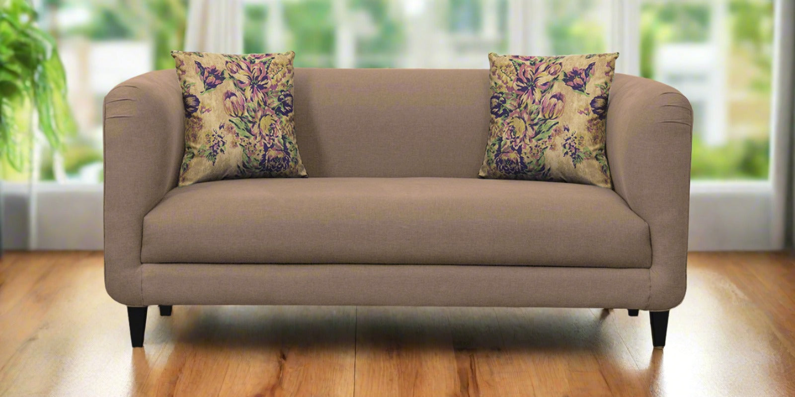 Niki Fabric 2 Seater Sofa In Cookie Beige Colour - Febonic Living