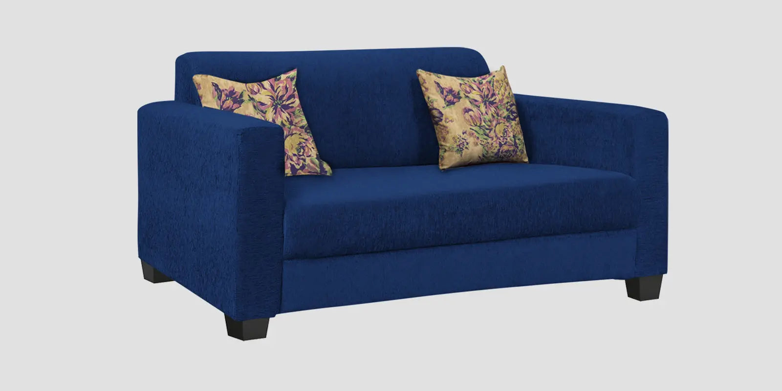 Lipu Fabric 2 Seater Sofa In Royal Blue Colour Febonic Living