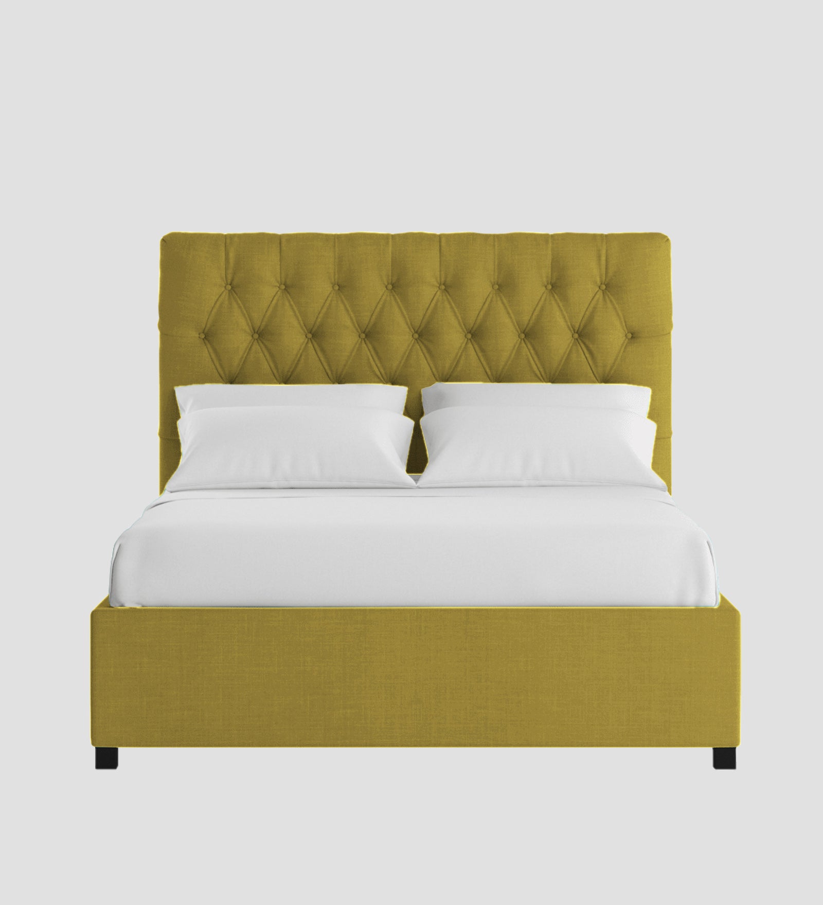Isko Fabric King Size Bed In Parrot Green Colour With Storage Box - Febonic Living