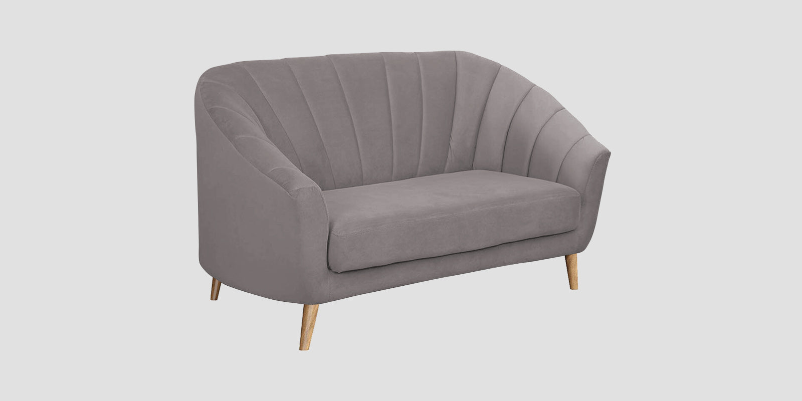 Kaylee Velvet 2 Seater Sofa In Pearl Grey Colour - Febonic Living