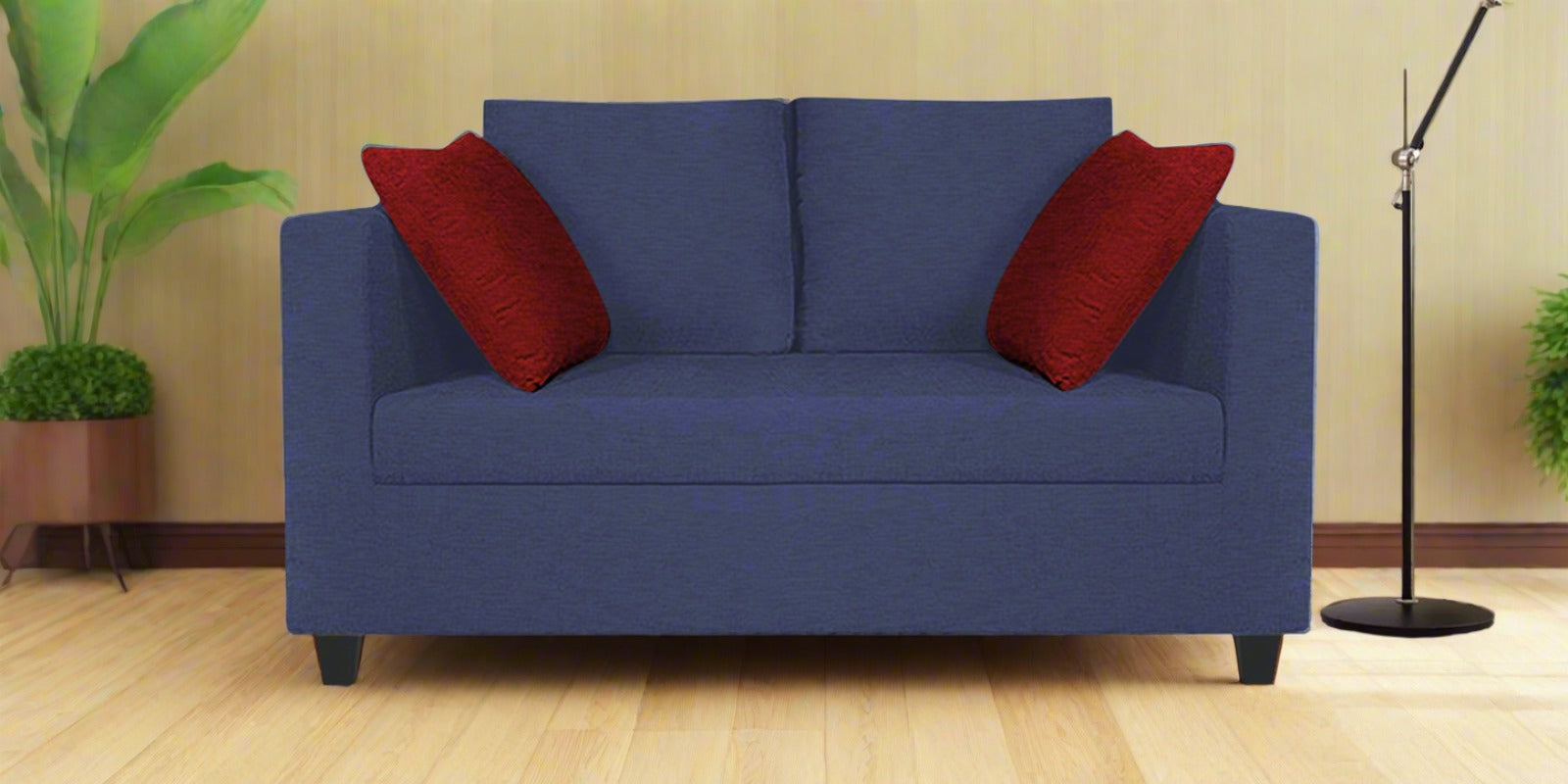 Nuska Fabric 2 Seater Sofa In Slate Blue Colour - Febonic Living